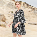 Europe and the United States woman tall clothes large size women's chiffon dress 2020 summer new elegant sexy beach dress